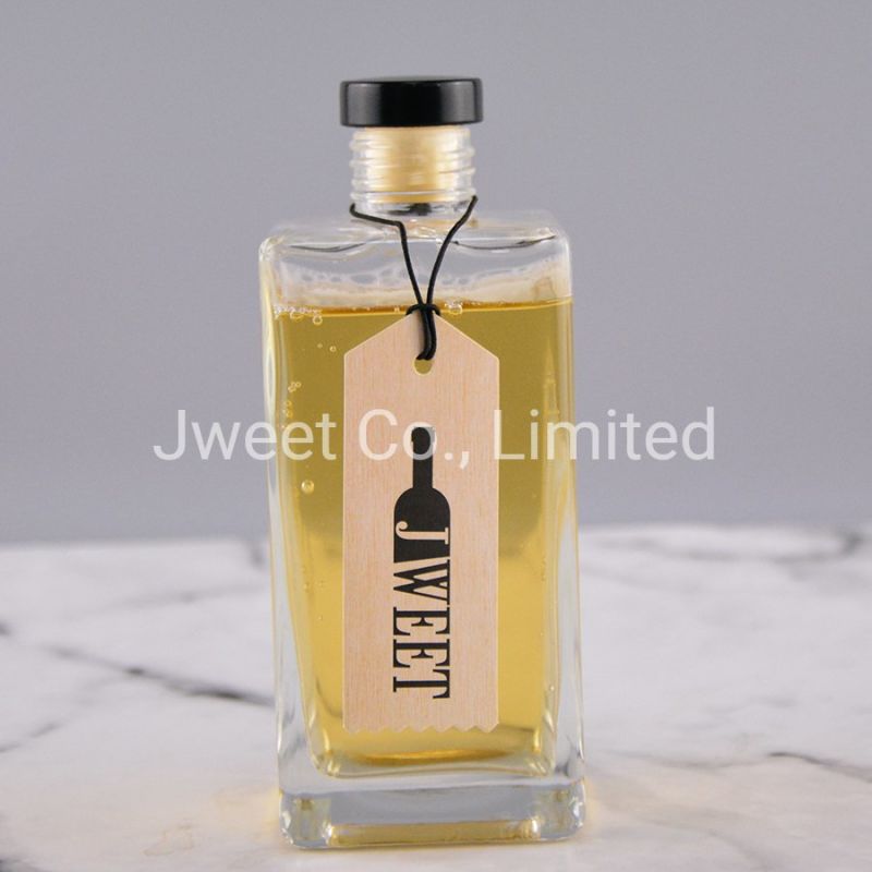 100ml/200ml/300ml Mini Square Glass Bottle for Spirit with Cork
