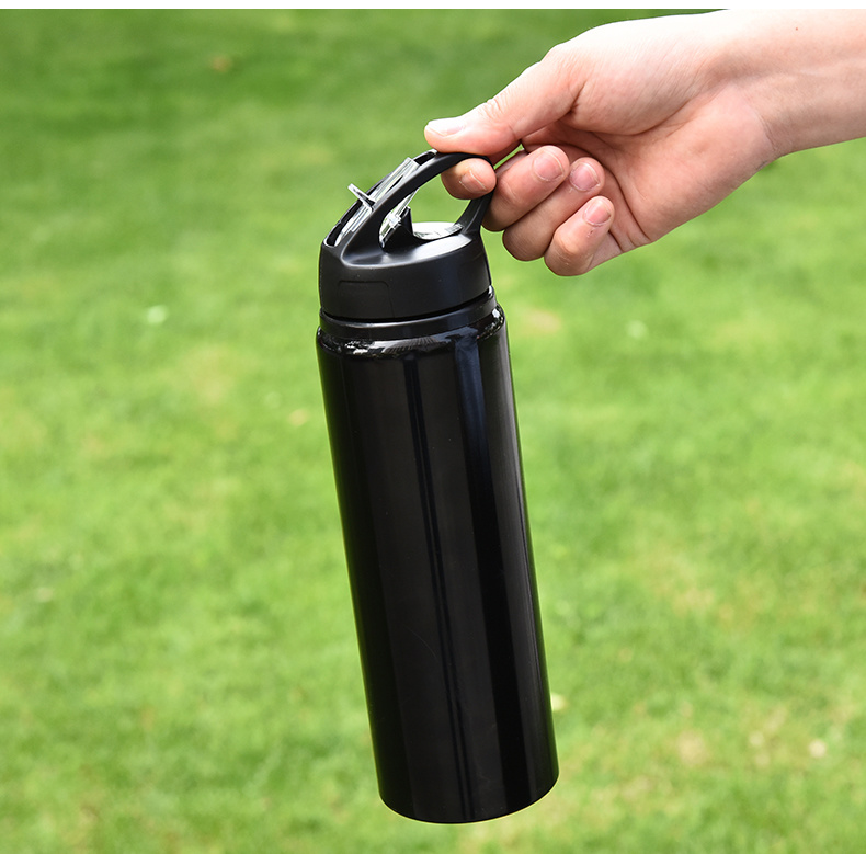 Stainless Steel Vacuum Water Bottle with Flip Straw Sports Drinking Flask Gym Bottle 500ml
