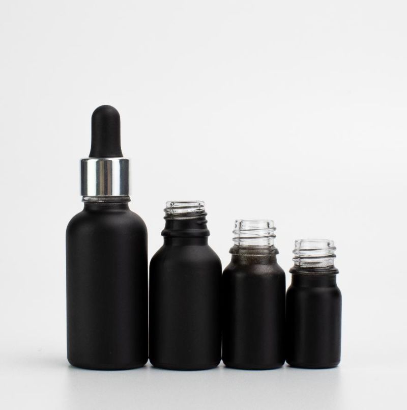 Glass Black Matte Essential Oil Bottle for Personal Care 10ml 50ml 100ml