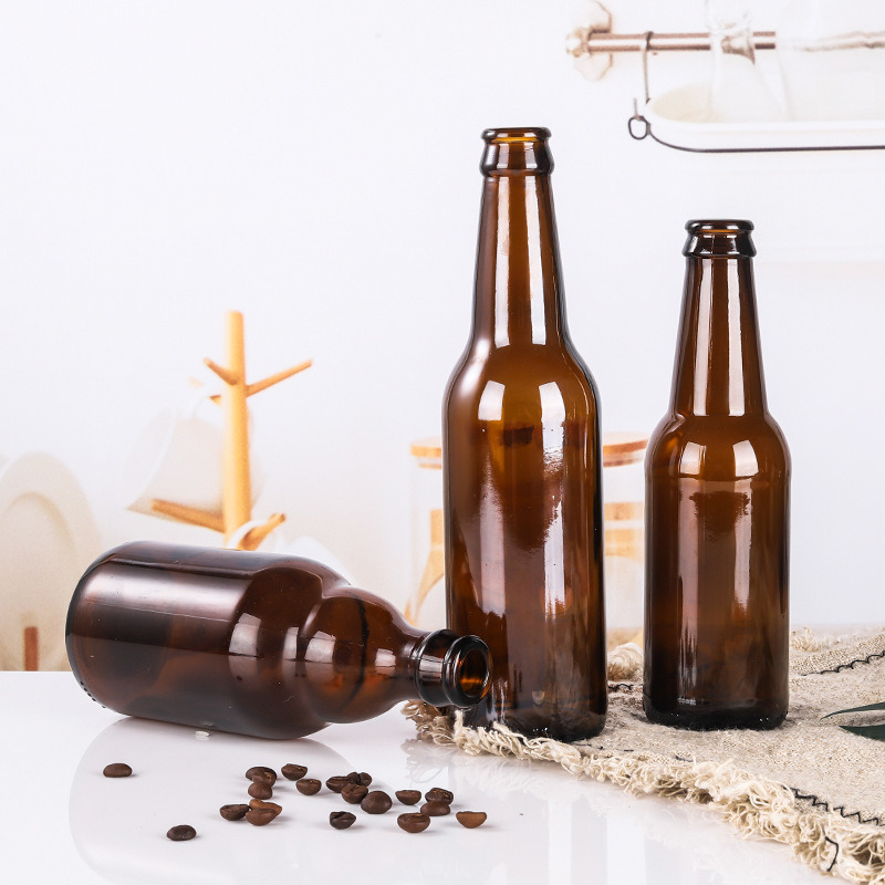 Empty 250ml 330ml 500ml 650ml Brown Beer Bottle/Amber Beer Glass Bottle with Crown Cap