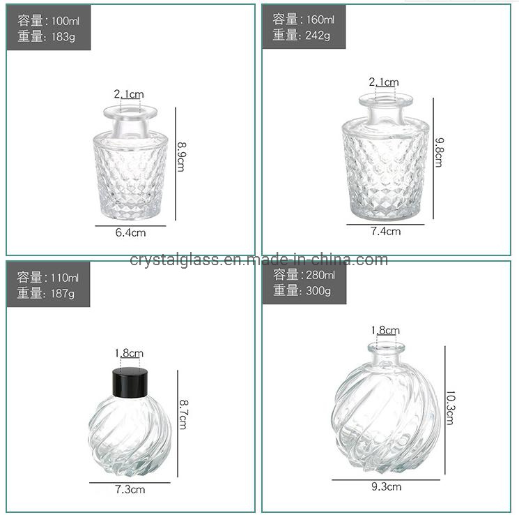 50ml 100ml Clear Diffuser Aroma Glass Bottle with Seal and Screw Cap