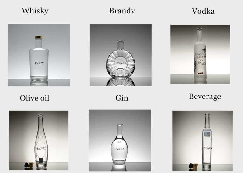 500ml 750ml Empty Clear Glass Bottle for Whiskey Manufacturer