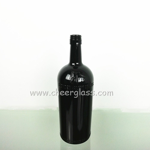 Glass Liquor Bottle Black Color Bottle with Screw Cap