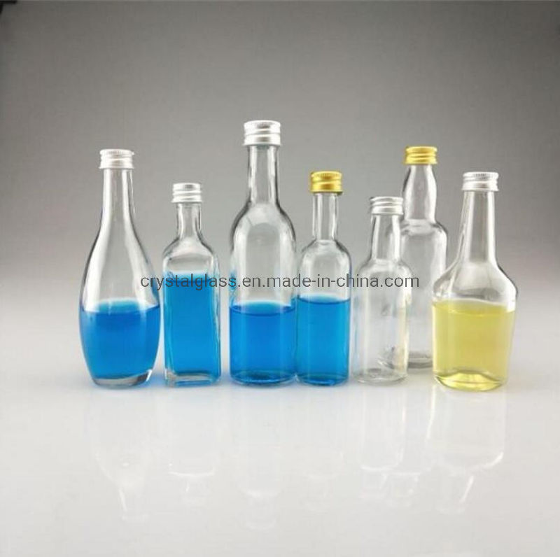 Mini Wine Glass Liquor Bottle with Aluminum Cap 50ml 100ml Vodka Bottle Glass