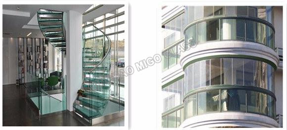 Durable Clear Curved Bent Tempered Glass for Building