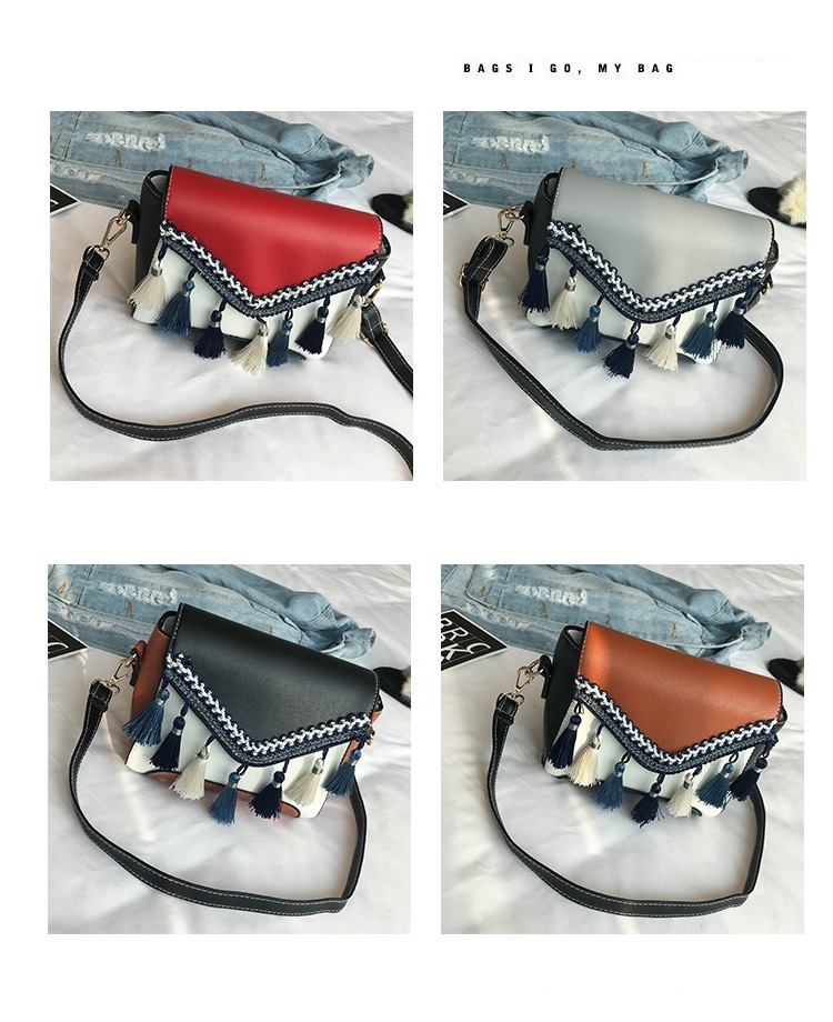 Fringed Square Soft Surface Square Package Fashion Lady Bag