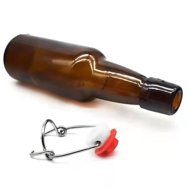 350ml Amber Glass Bottle for Beverage Kombucha Beer Glass Bottle with Swing Top