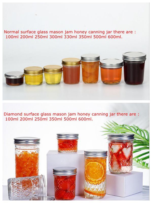 Mini Classic Diamond Food Storage Jar Jam Jelly Pudding Tomato Sauce Jar Wholesale 100ml