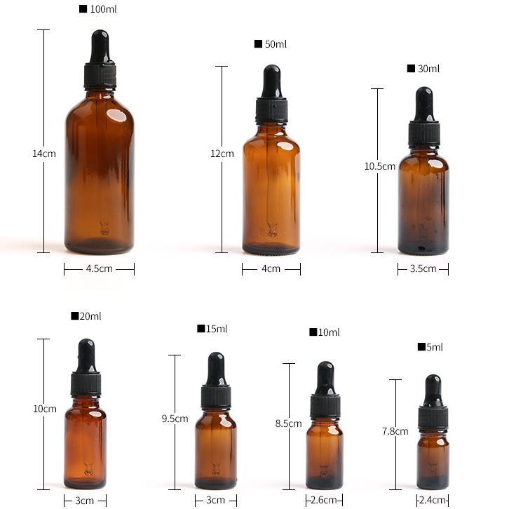 Small Fragrance Bottle Amber Perfume Glass Bottle with Screw Cap