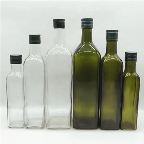 100ml 250ml 500ml 750ml 1L Clear Square Olive Oil Glass Bottle