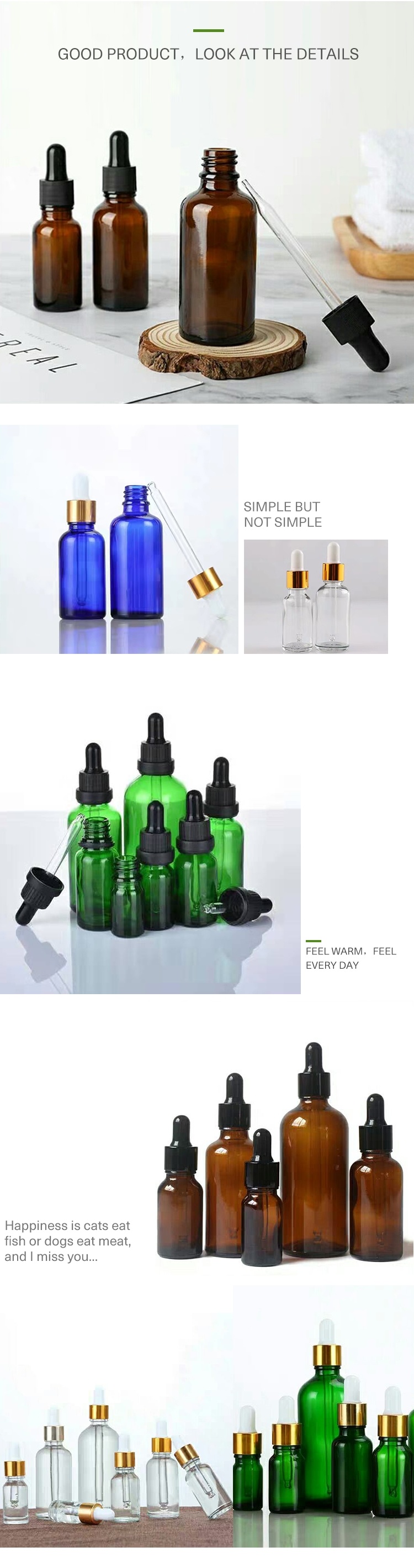 Factory Produced Hot Sale Essential Oil Bottle Amber