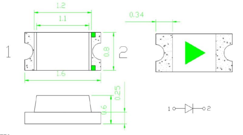 0603 Amber Surface Mount SMD LED with RoHS