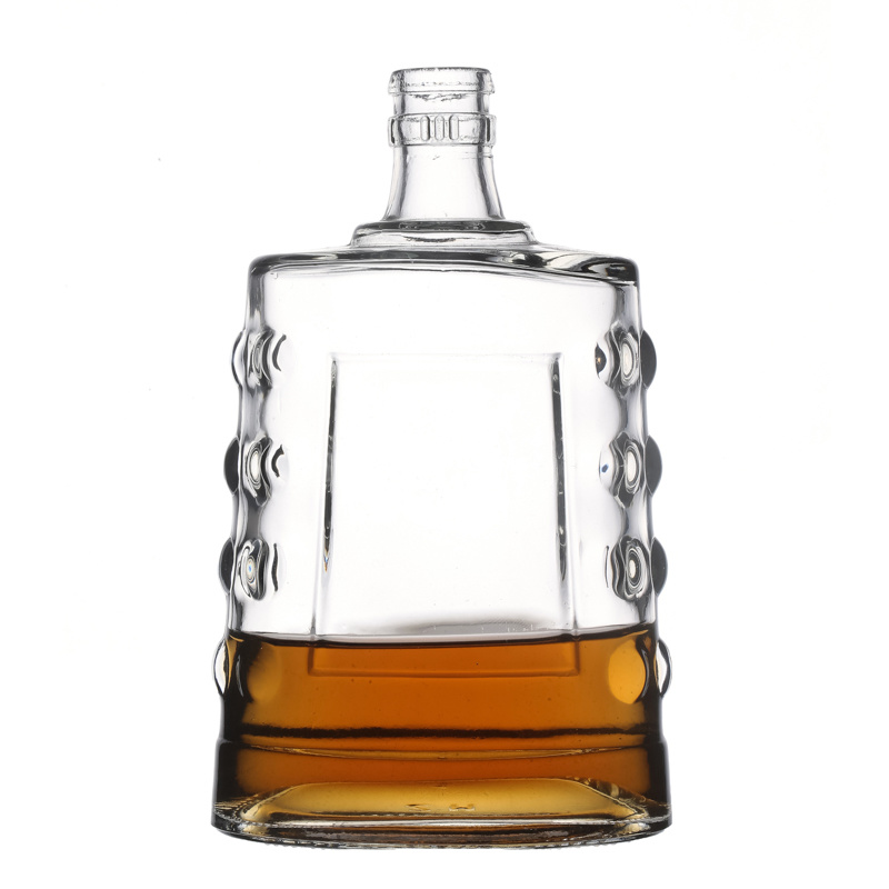 Wholesale Transparent Glass Wine Bottle Screw Top Glass Bottle for Liquor