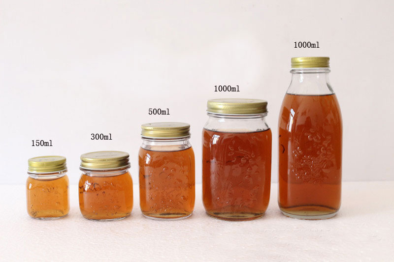 Customized 150ml 300ml 500ml Clear Engraving Glass Food Mason Jar