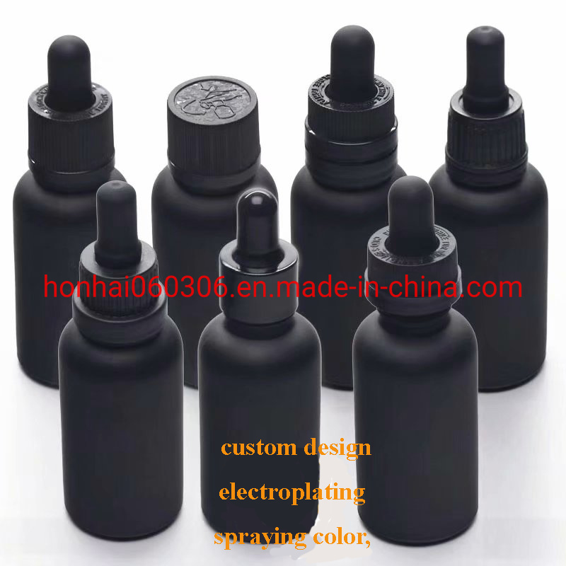 5-100ml Black Glass Essential Oil Bottle Dropper Bottle