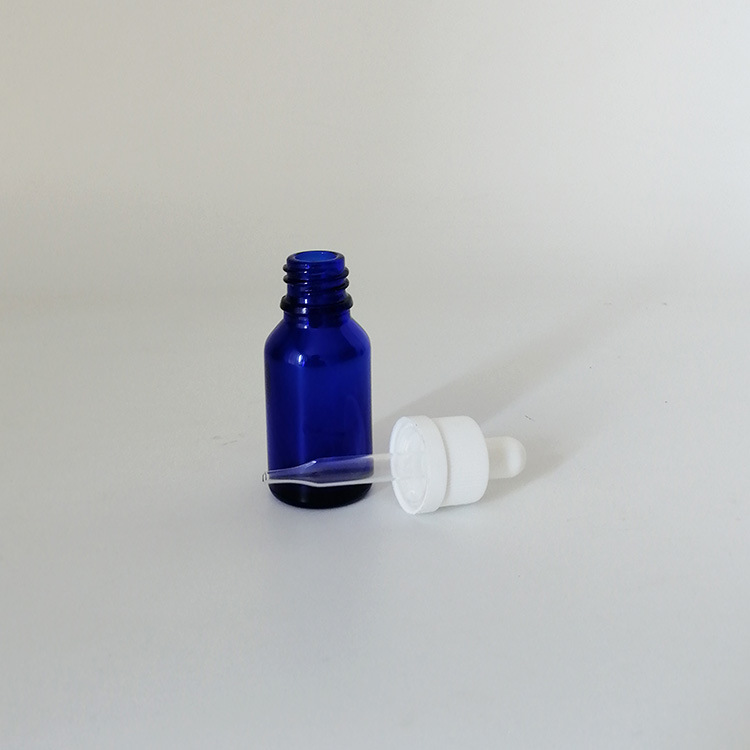 15ml Blue Glass Bottle with Dropper Essential Oil Bottle Round