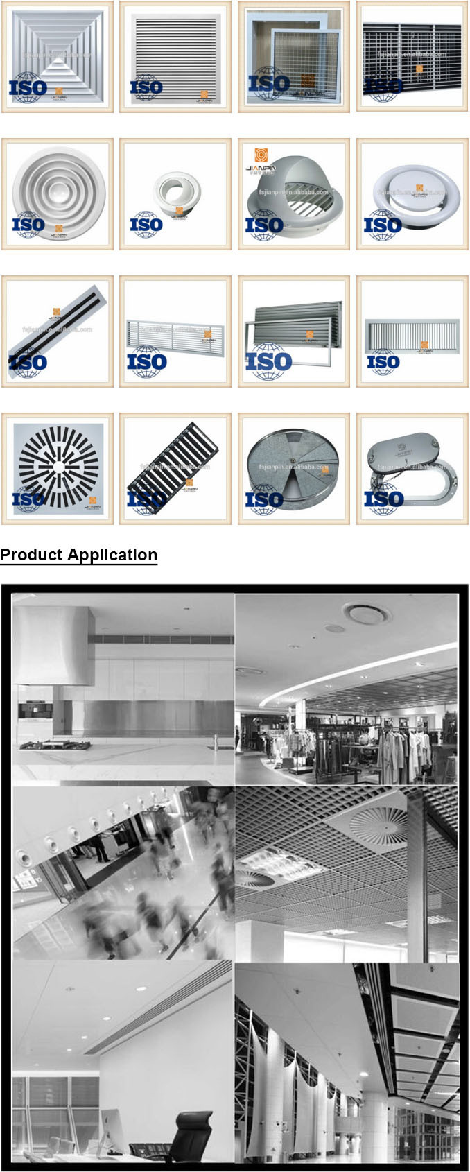 Ducting Accessory Air Registers Ceiling Ventilation Swirl Diffusers