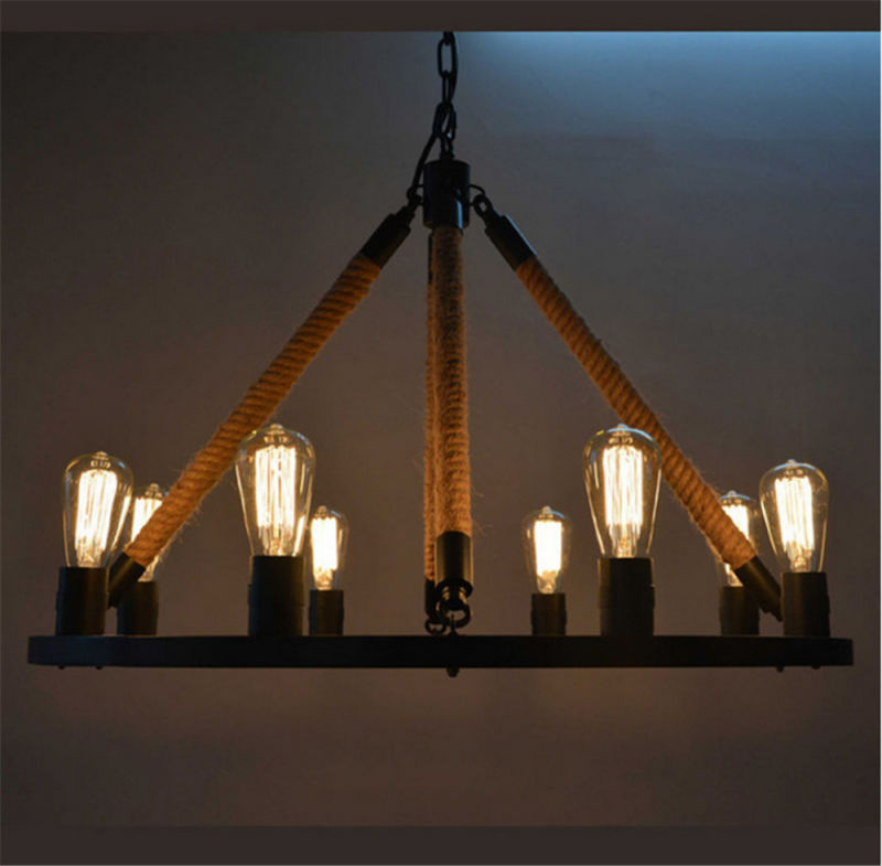 Suspension Metal Hemp Rope Pendant Lamp Pendant Light Hanging Lamp