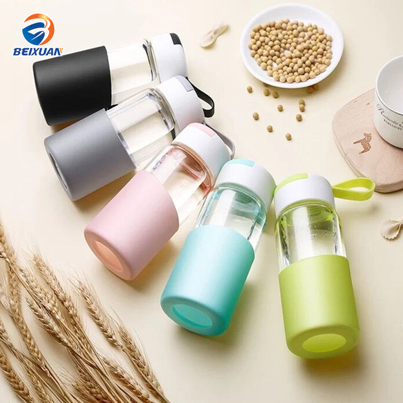 Wholesale 350ml Glass Bottle Cute Small Portable Student Water Bottle