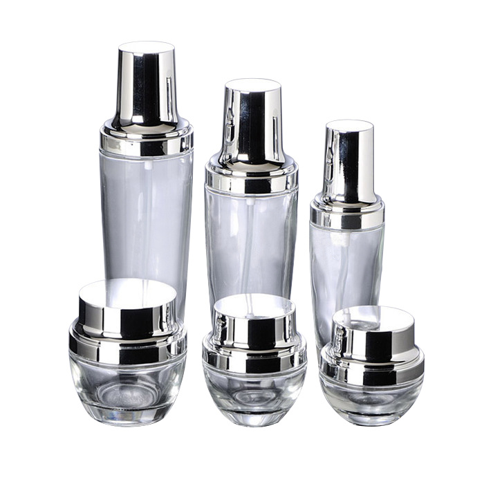 Aluminum Luxury 120ml Transparent Lotion Bottle Cosmetic Airless Bottle