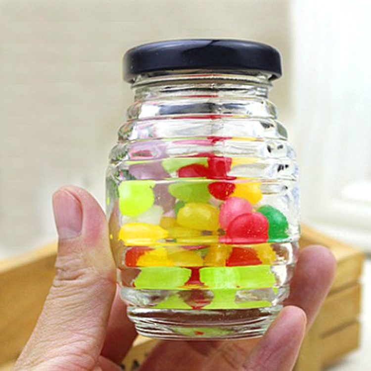 Thread Round 100ml 250ml 500ml 1000ml Empty Jam Pickle Food Storage Jar Honey Glass Bottle