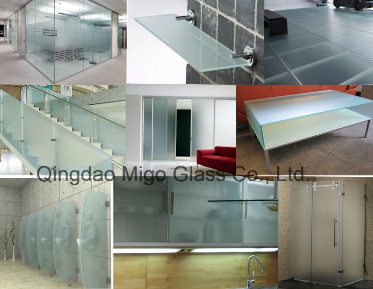 2-12mm Clear/Ultra Clear/Euro Bronze/F. Green/Golden Bronze Acid Etched Frosted Glass