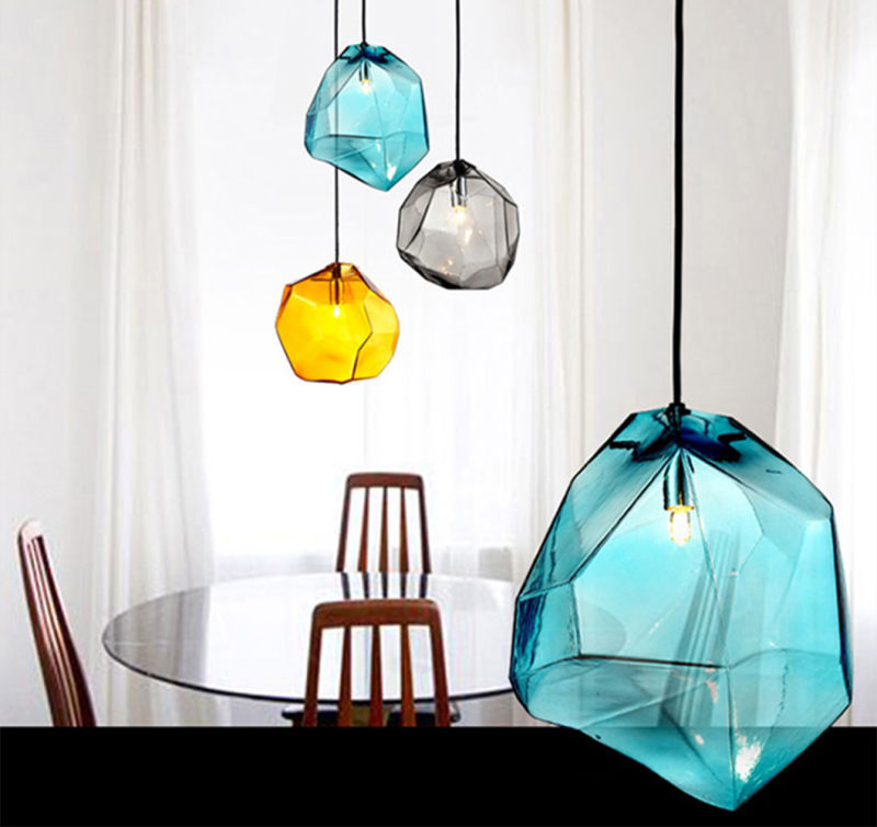 Modern Minimalist Pendant Lights Creative Colorful Glass Pendant Lamps Restaurant Indoor Home