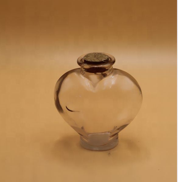 Heart Shape Glass Decorative Bottle with Cork Lid