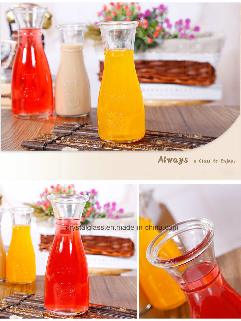 350ml Thicken Glass Cold Tea Bottle for Beverage and Drinks