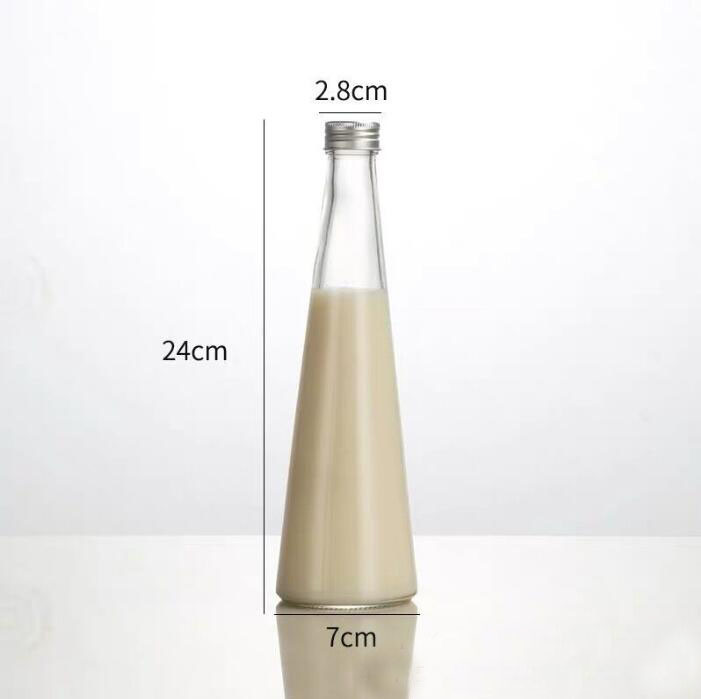 Cheap Cone Tapered Glass Bottle for Coffee Shop/Juice Bottle/Glass Water Bottle