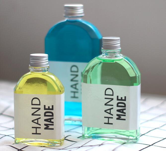 Transparent Glass Jar, Flat Glass Bottle Used for Juice, Beer and Beverage, Glassware