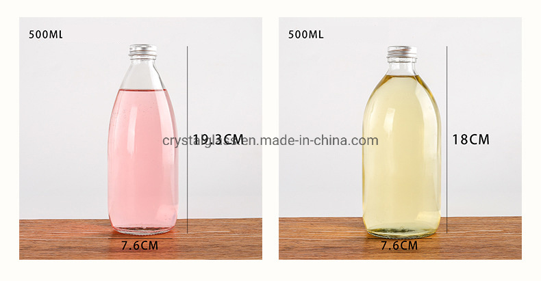250ml 500ml New Design Round Shape Beverage Juice Glass Bottle with Tin Screw Caps