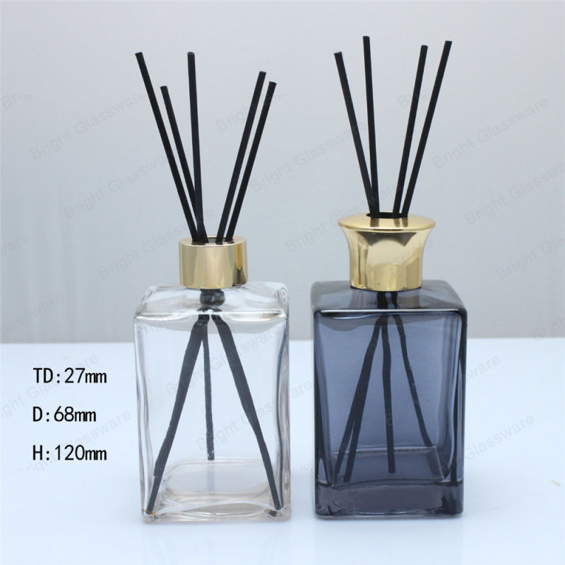 Customized 200ml Square Glass Diffuser Bottle for Home Fragrance