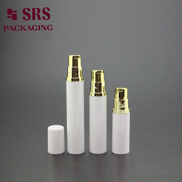 Round Pressed Airless Bottle 15ml 30ml 50ml Acrylic Cosmetic Bottle