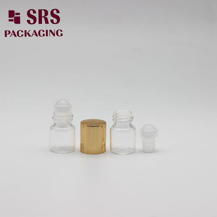 SRS Empty Mini Clear Color 1ml Perfume Roll on Glass Bottle