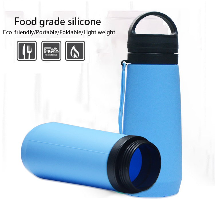 Promotion 500ml Collapsible Water Bottle Heathly Silicone Foldable Water Bottle