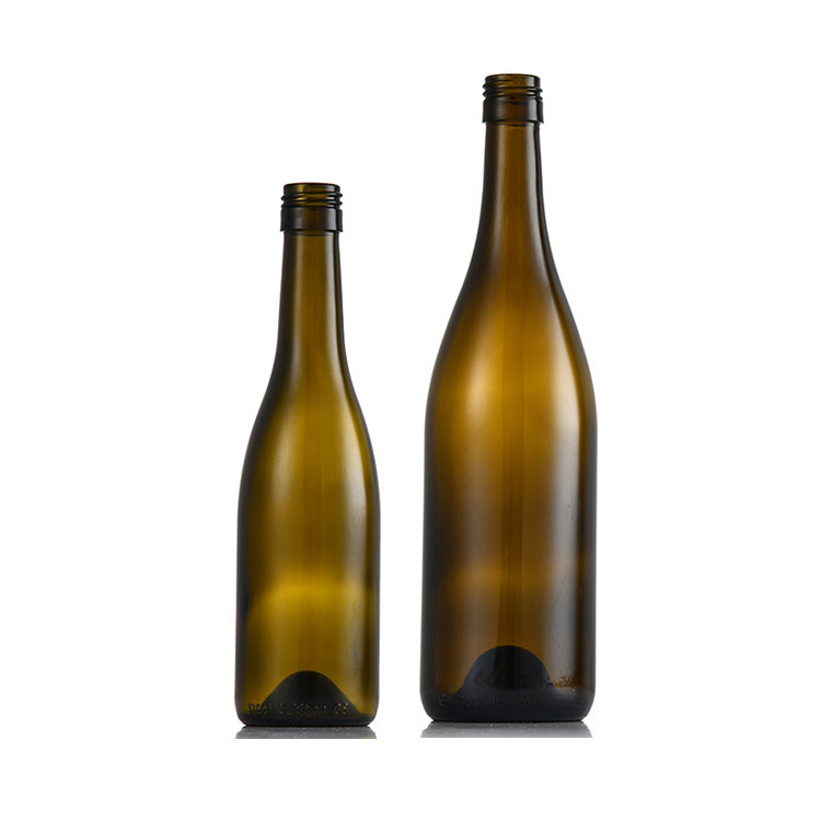 Factory Sale Empty Amber 187ml 375ml 750ml 1500ml Champagne Beer Brandy Glass Wine Bottle
