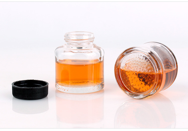 50ml Empty Round Ink Glass Bottle with Screw Lid