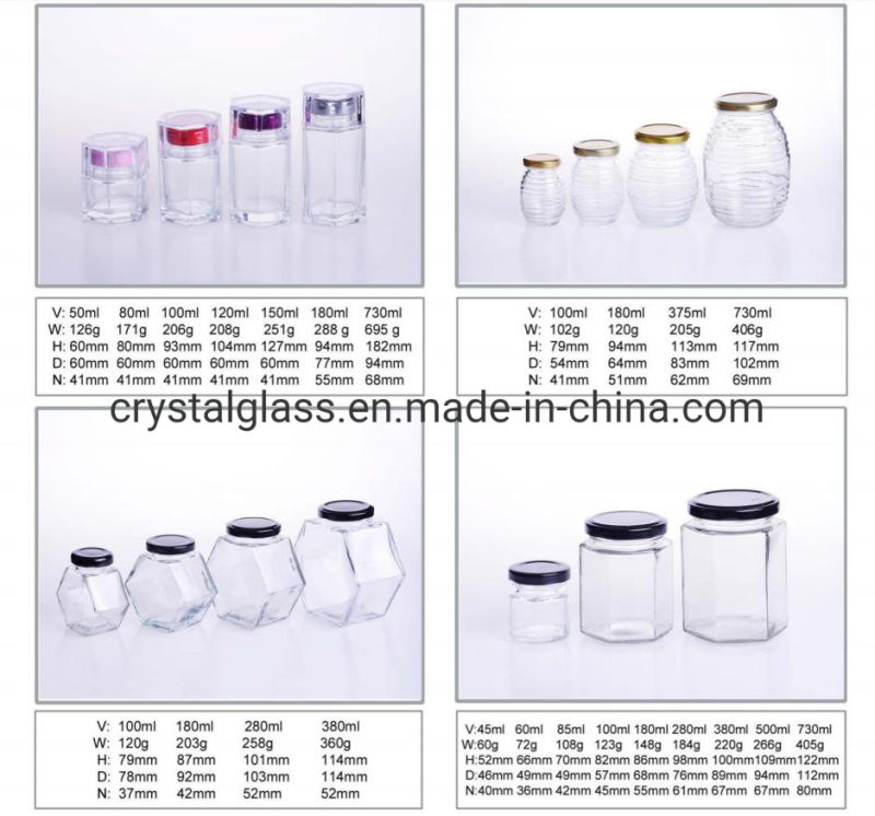 150ml Jams Honey Glass Food Storage Jar with Lug Lid 212ml 314ml