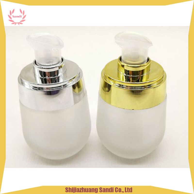 30ml 50ml Flat Shoulder Frosted Clear Glass Bottle for Essential Oil