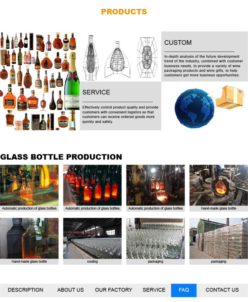 Custom Glass Bottle for Gin 1000ml Square Shape Glass Bottle