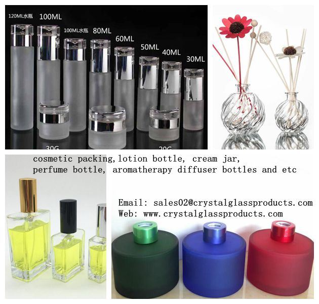 Taper Shape Decorative Perfume Aroma Diffuser Glass Bottle with Wooden Cap