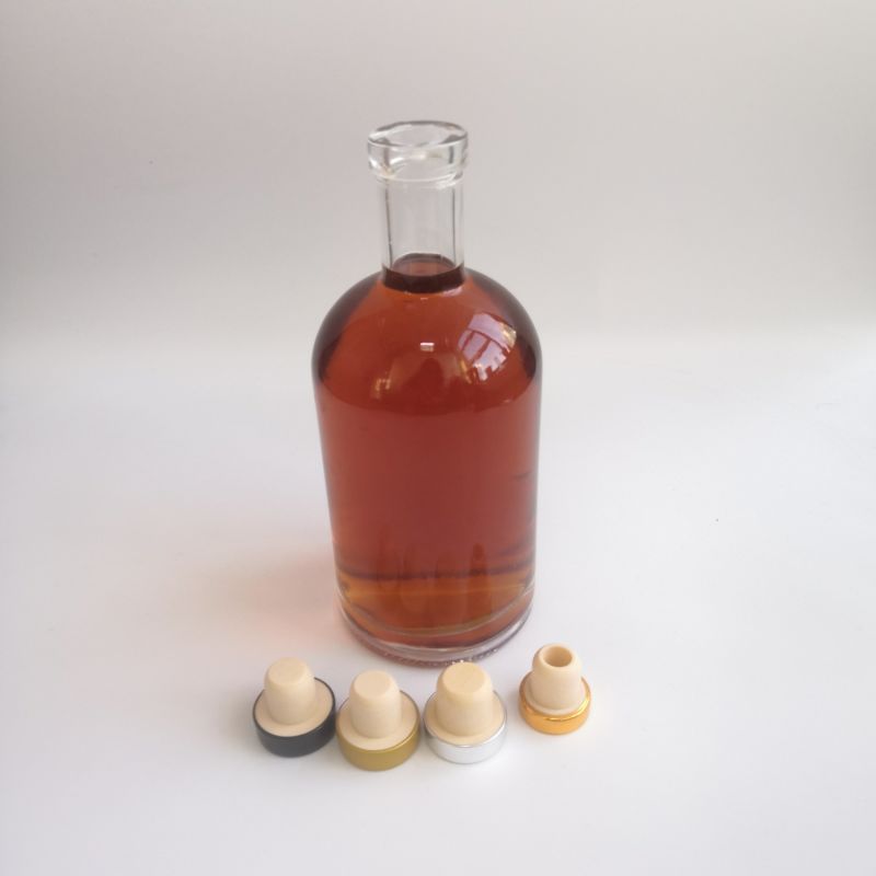 Transparent Flint Round Gin/Vodka/Tequlia/Rum Bottle Glass Bottle for Sale