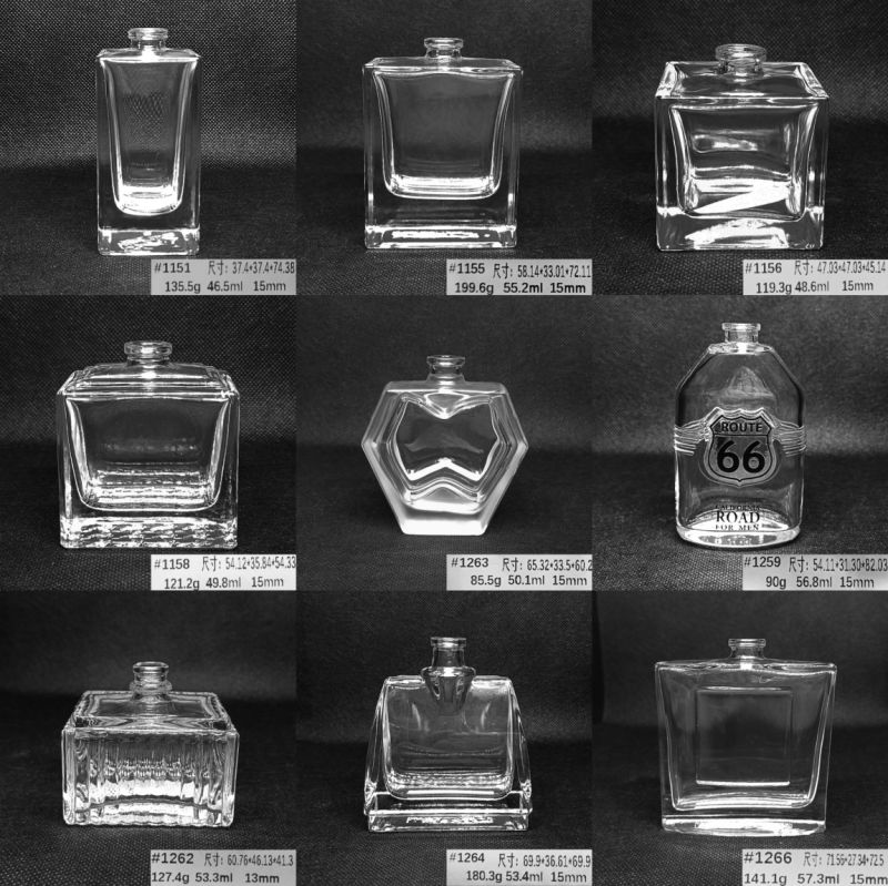 Wholesale Cosmetic Packaging Containers Clear Perfume Glass Bottle