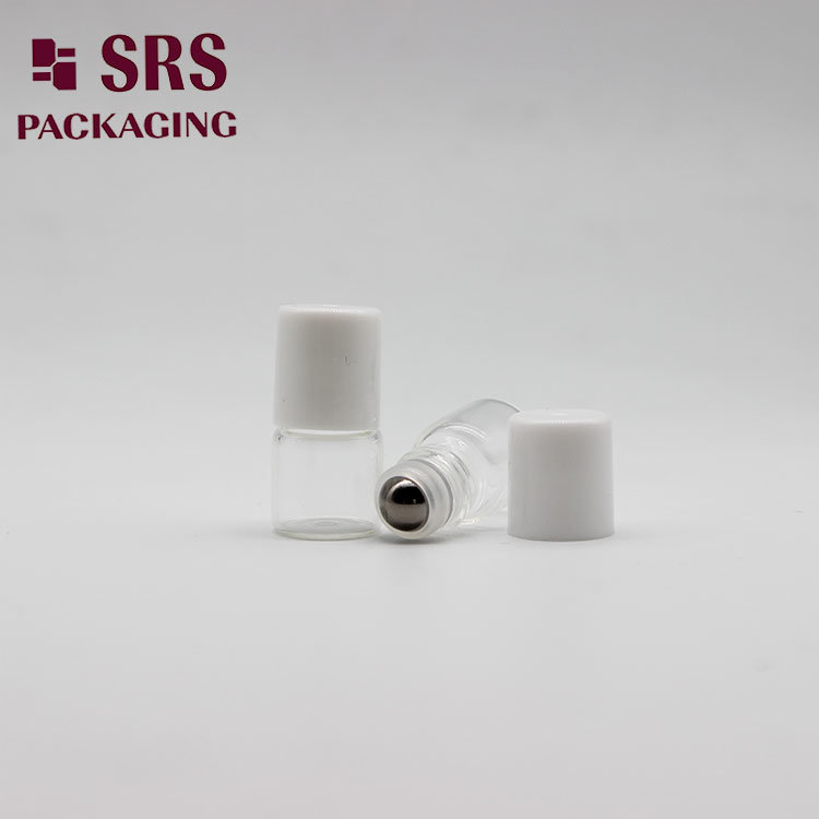 SRS Empty Mini Clear Color 1ml Glass Bottle with Roll on Top