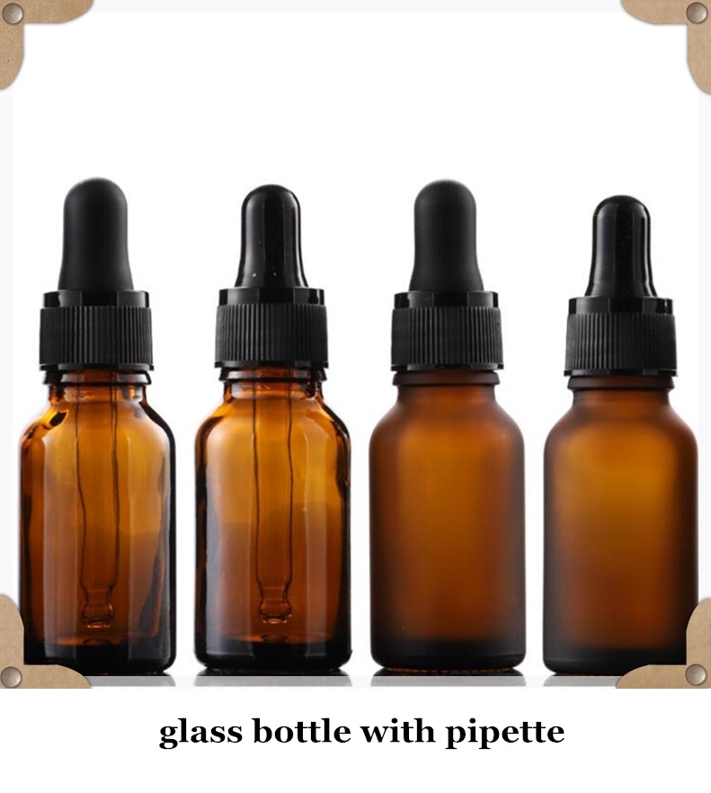 Wholesale Empty Amber 15ml Frost Amber/Amber Glass Dropper Bottle