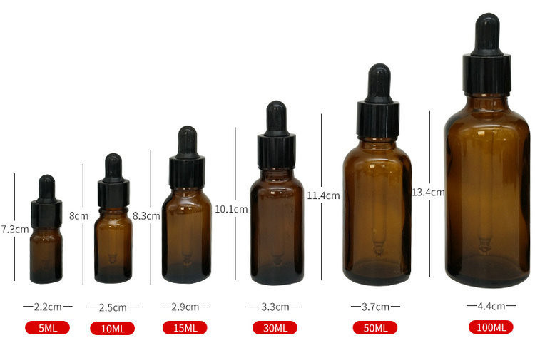 Amber Essential Oil Glass Bottle for Skin Care