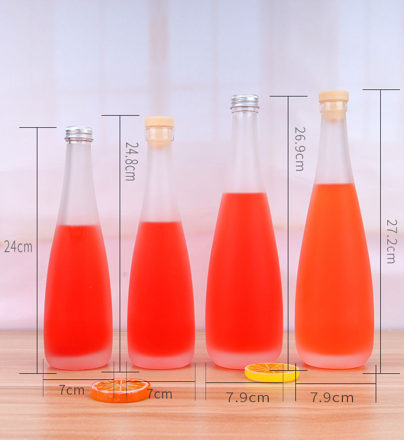 Customized 330ml 500ml Clear Glass Beverage Drinking Bottle with Aluminium Cap