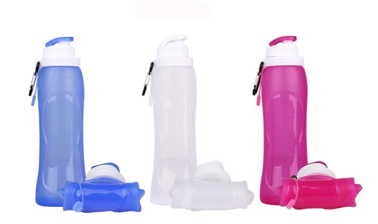 Portable Folding Bottle & Water Bottle with Clip for Backpack, Foldable Water Bottle