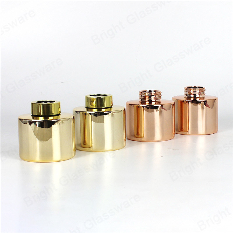 New Luxury Round Plated Gold 100ml Glass Diffuser Bottle